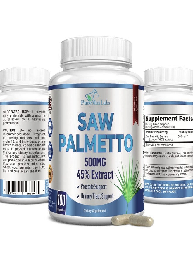 YUMMYVITE Extra Strength Saw Palmetto 45% Extract Prostate Supplement Decrease Frequent Urination Dht Blocker For Hair Growth Nongmo 100 Capsules - Image 1