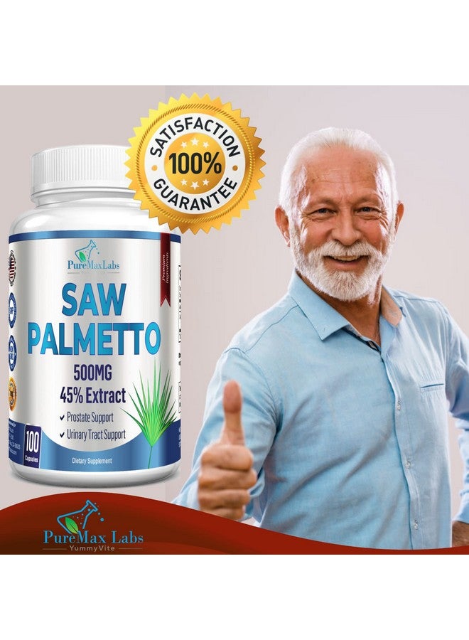 YUMMYVITE Extra Strength Saw Palmetto 45% Extract Prostate Supplement Decrease Frequent Urination Dht Blocker For Hair Growth Nongmo 100 Capsules - Image 5