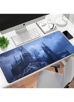【3 أحجام】 وسادة ماوس Hog Warts Castle ممتدة للألعاب، وسادة ماوس كبيرة غير قابلة للانزلاق بقاعدة مطاطية مقاومة للماء ولوحة مفاتيح وماوس وسادة مكتب للعمل واللعب والمكتب والمنزل - 35.5 بوصة طولاً × 15.8 بوصة عرضًا  - Image 2