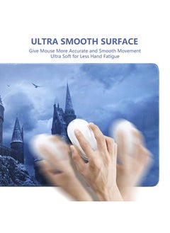 【3 أحجام】 وسادة ماوس Hog Warts Castle ممتدة للألعاب، وسادة ماوس كبيرة غير قابلة للانزلاق بقاعدة مطاطية مقاومة للماء ولوحة مفاتيح وماوس وسادة مكتب للعمل واللعب والمكتب والمنزل - 35.5 بوصة طولاً × 15.8 بوصة عرضًا  - Image 4