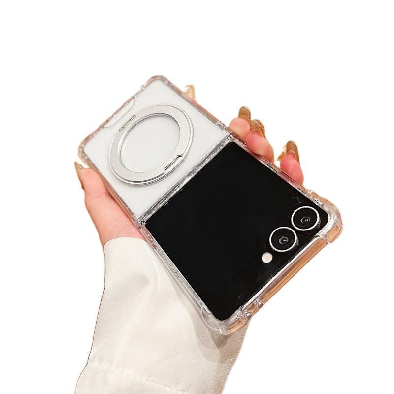 غطاء MagSafe | حامل | شفاف | Acrylic | حماية من السقوط | مقاوم للصدمات لـ Samsung Galaxy Z Flip 5 - Image 1