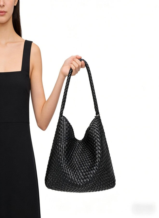 Eiyye Woven Tote Bag for Women Lightweight Soft Handwoven Shoulder Bag Casual Everyday Carry Purse for Work Shopping Travel & Vacation - Image 5