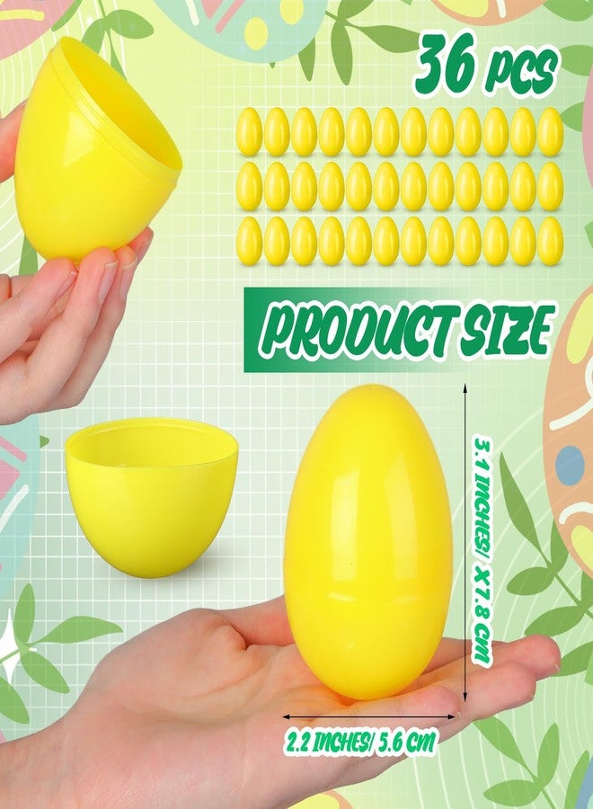 Silipull 36 Pack 3.1 Inch Jumbo Empty Plastic Eggs, Fillable Eggs for Egg Hunts, Candy Basket Stuffers, Party Favors, DIY Crafts(Yellow) - Image 2