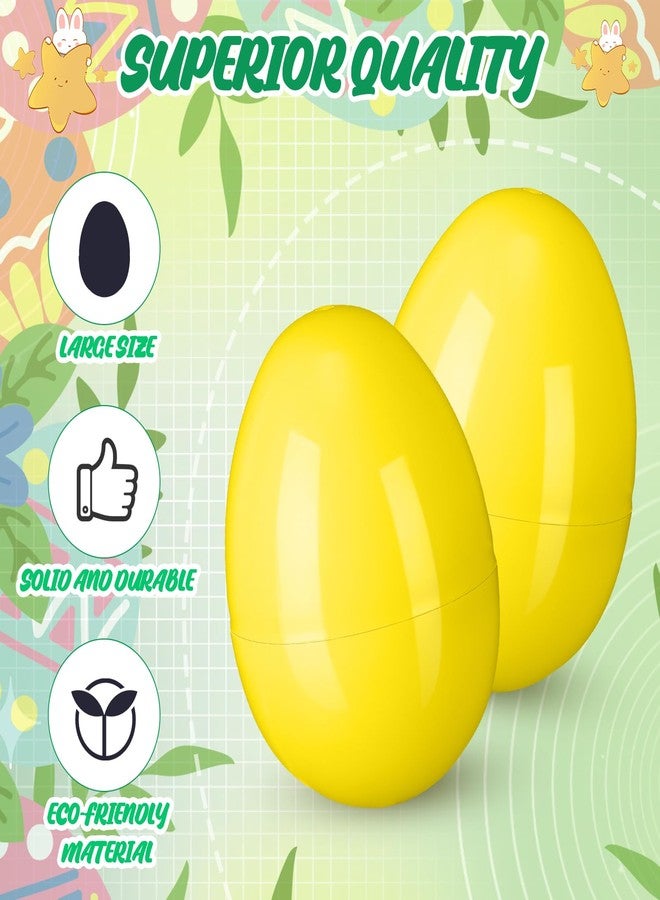 Silipull 36 Pack 3.1 Inch Jumbo Empty Plastic Eggs, Fillable Eggs for Egg Hunts, Candy Basket Stuffers, Party Favors, DIY Crafts(Yellow) - Image 3