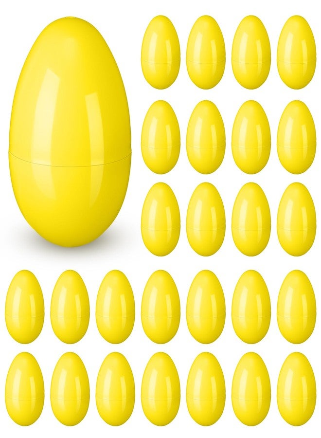 Silipull 36 Pack 3.1 Inch Jumbo Empty Plastic Eggs, Fillable Eggs for Egg Hunts, Candy Basket Stuffers, Party Favors, DIY Crafts(Yellow) - Image 1