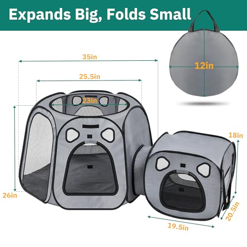 SNUVID Portable Cat Playpen- Large Foldable Cat Tent for Indoor and Outdoor, Play Enclosure for Kittens and Small Dogs, Pet Houses & Condos & Cage - Image 3