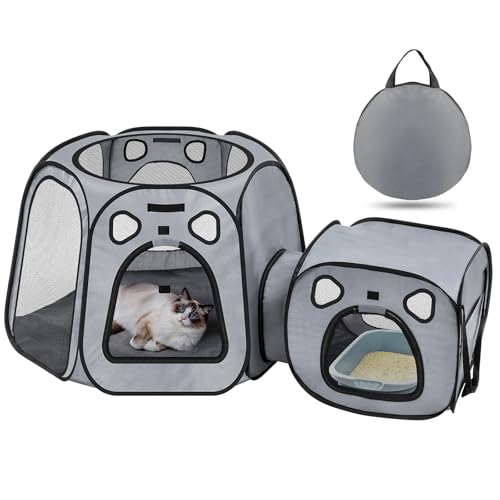 SNUVID Portable Cat Playpen- Large Foldable Cat Tent for Indoor and Outdoor, Play Enclosure for Kittens and Small Dogs, Pet Houses & Condos & Cage - Image 1