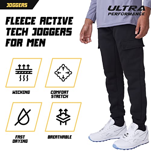 Ultra Performance بنطلونات رياضية للرجال 3 عبوات أداء فائق، بنطلونات جوجرز فليس للرجال مع جيوب - Image 5