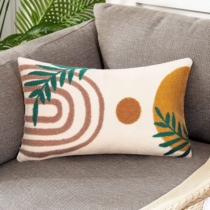 BOHO THROW PILLOWS 12X20 INCHESSOFT MID CENTURY MODERN PILLOWCASE LUMBAR AESTHETIC DECORATIVE THROW PILLOWS FOR COUCH BED SOFA BEDROOMONLY 1 PILLOW COVER