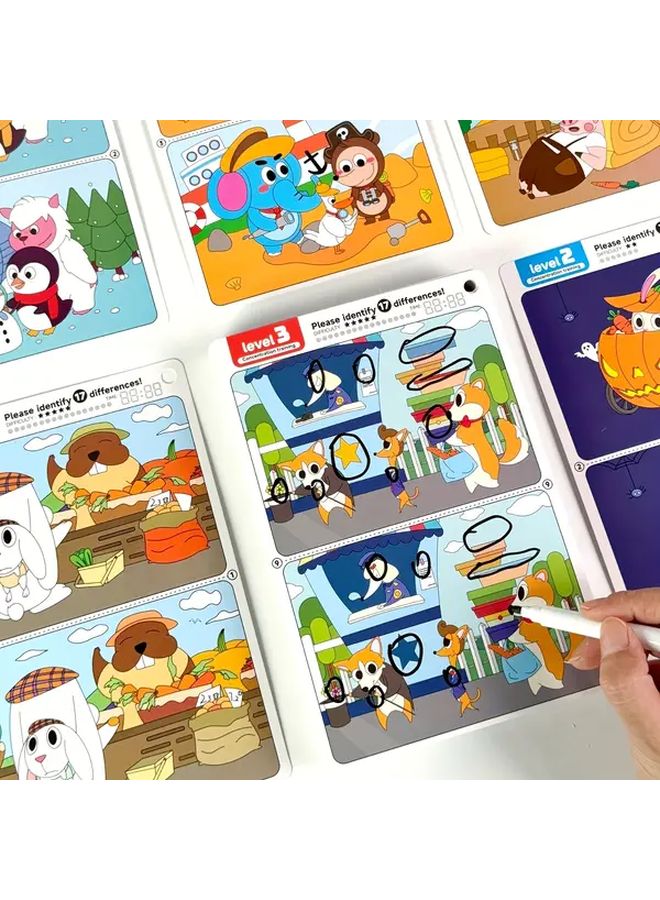 Spot The Difference Game Cards Level 2 Brain Teaser Visual Puzzle For Kids And Family - Image 3