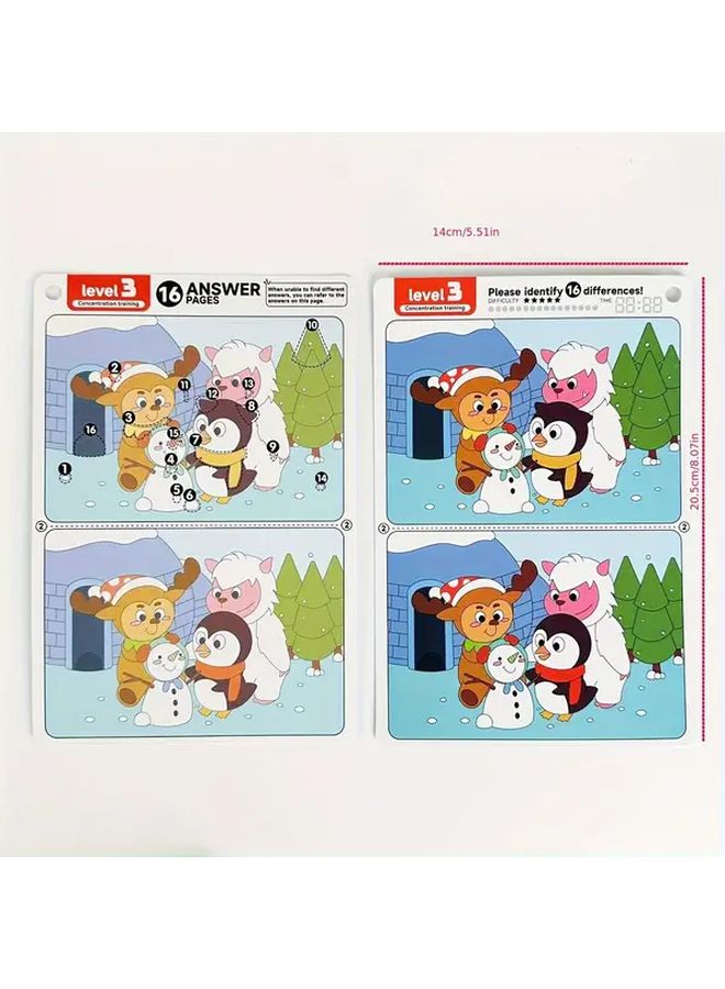 Spot The Difference Game Cards Level 2 Brain Teaser Visual Puzzle For Kids And Family - Image 2