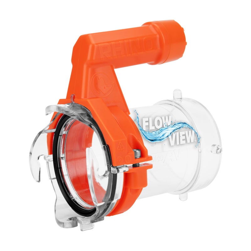 Camco Rhino RV Sewer Hose Extender PRO â€“ 5â€³ Sewer Hose Extension â€” Torque-Grip Handle with Built-in LED Flashlight â€” The Easiest Way to Connect Your RV Sewer Hose (39570) - Image 1