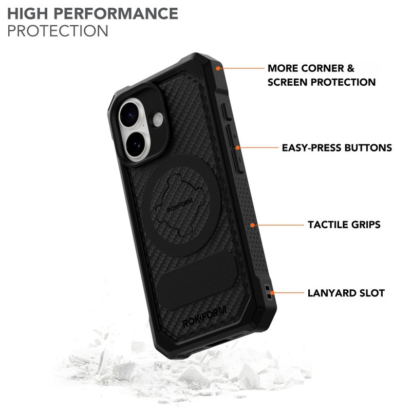 Rokform Rugged Case Compatible with iPhone 17, Magnetic Cover (Black) - Image 2