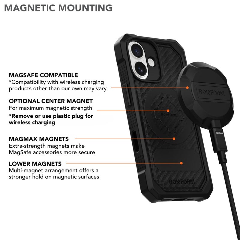 Rokform Rugged Case Compatible with iPhone 17, Magnetic Cover (Black) - Image 3