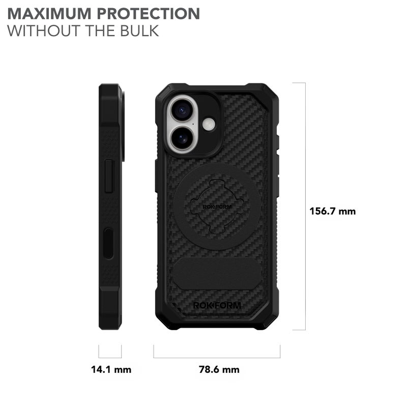 Rokform Rugged Case Compatible with iPhone 17, Magnetic Cover (Black) - Image 5