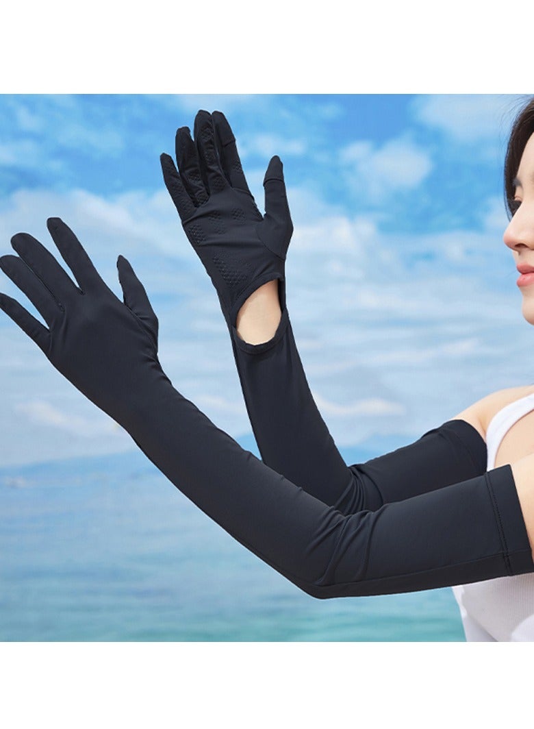 general Outdoor summer long nylon simple sun protection men's and women's sleeves all-match anti-ultraviolet cycling ice sleeves - Image 1