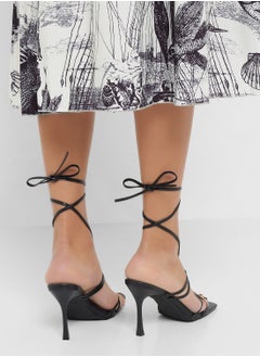 Ginger Square Toe Strappy Tie Up Heel Sandal  - Image 2