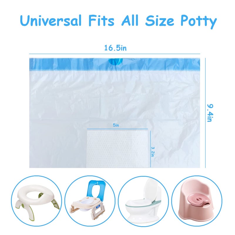Sundee Disposable Potty Chair Liners with Drawstring for Universal Potty Training Toilet Seat, Toddler Portable Outdoors Travel Toilet Liners with Super Absorbent Pad - 30 Pack - Image 2