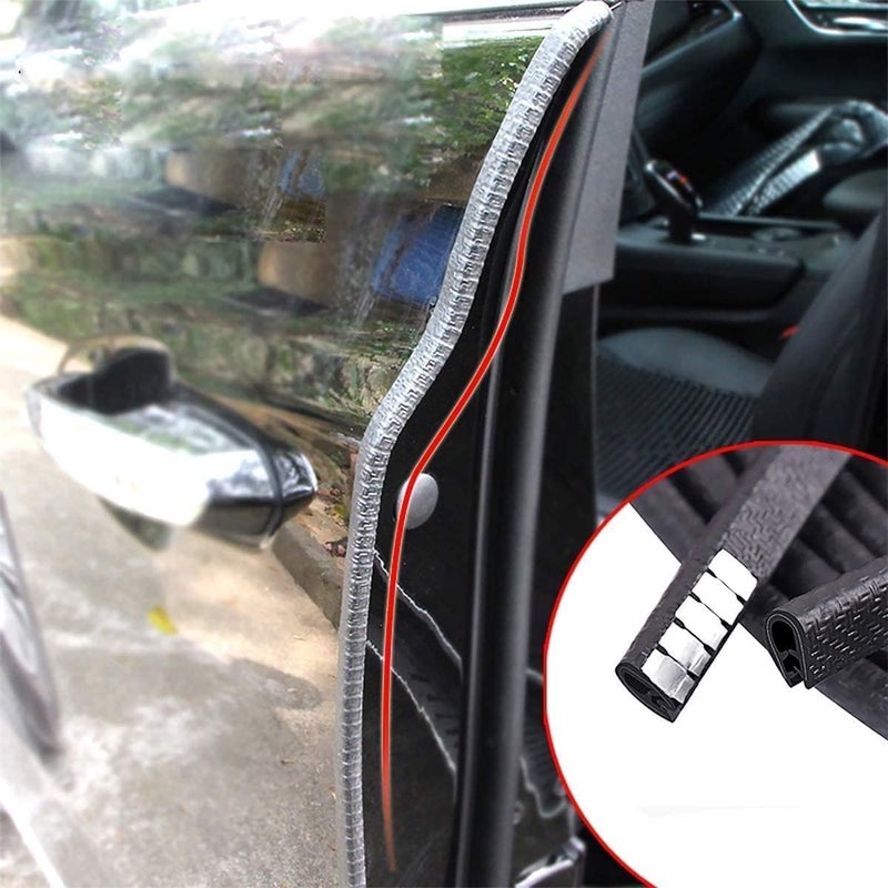 MYFAMIREA 66Ft(20.2M) Long Car Door Edge Guards, U Shape Edge Trim Seal Protector, Anti-Collision Rubber Clips, Car Protection Door Edge Fit for Most Cars | Black Indoor outdoor all-purpose fit - Image 4