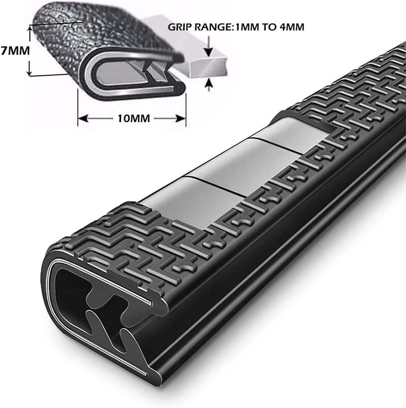 MYFAMIREA 66Ft(20.2M) Long Car Door Edge Guards, U Shape Edge Trim Seal Protector, Anti-Collision Rubber Clips, Car Protection Door Edge Fit for Most Cars | Black Indoor outdoor all-purpose fit - Image 5