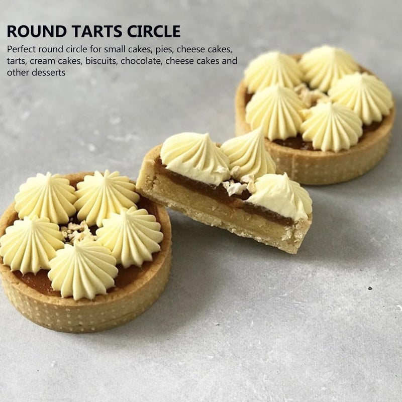 Stainless Steel Non Stick Round Tart Cake Cutter Mold For Easy Demoulding - Image 3