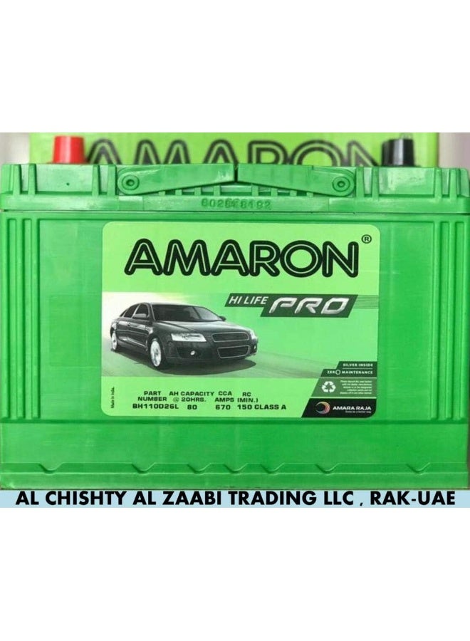 Amaron AMARON HI LIFE PRO CAR BATTERY 110D26L /NX110-5LMF 12V 80AH - Image 2