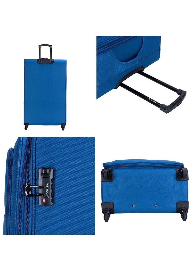Set of 4 Light Weight Polyester Jacqard Trolley Luggage With Number Lock 20,24,28,32 Inches