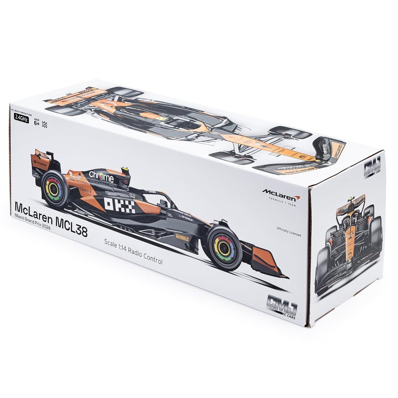 McLaren MCL38 Formula 1 RC Car (1:14, Orange/Black) - Image 1