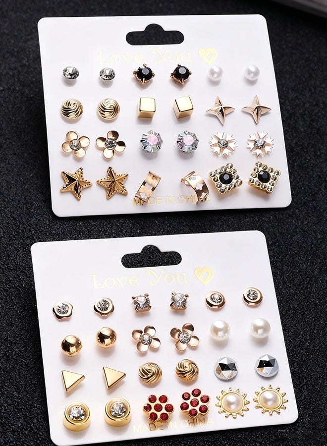 Happy D 24 Pieces Stud Earrings Set - Image 2
