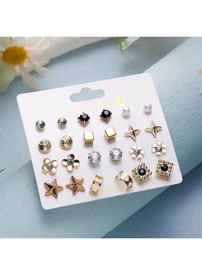 Happy D 24 Pieces Stud Earrings Set - Image 4