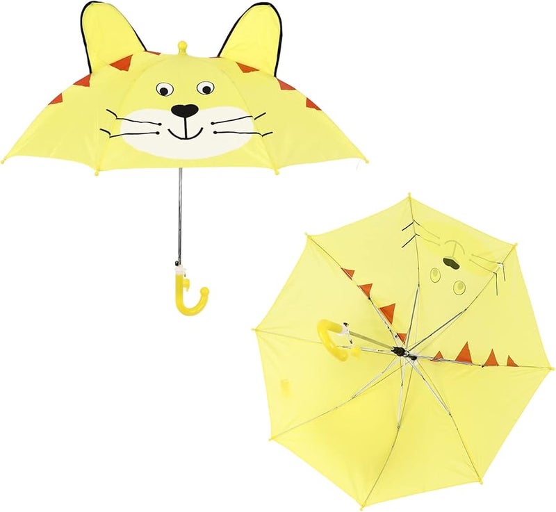 مظلة صفراء للأطفال لطيفة صغيرة محمولة للسفر والحماية من المطر في الهواء الطلق - Image 5