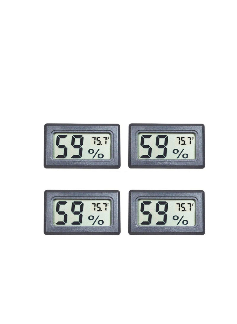 Veanic 4-Pack Mini Digital Temperature Humidity Meters Gauge Indoor Thermometer Hygrometer LCD Display Fahrenheit (℉) for Reptile Tank,Jars,Guitar Case,Greenhouse, Garden, Cellar, Fridge, Closet - Image 1