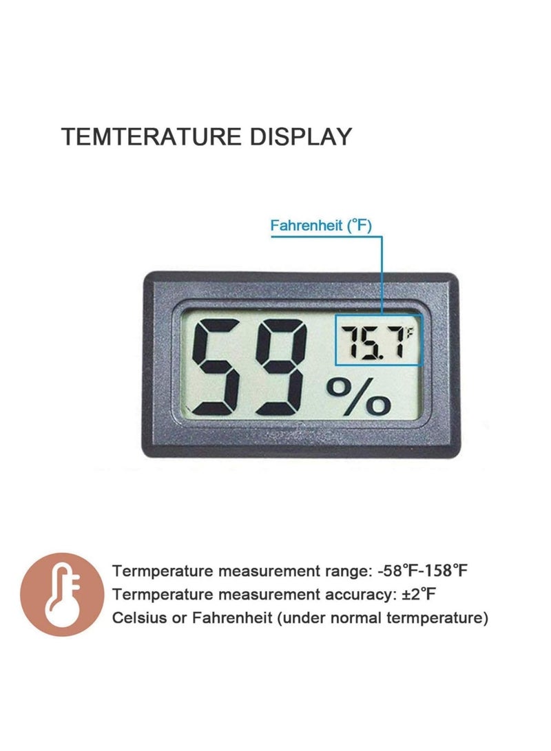 Veanic 4-Pack Mini Digital Temperature Humidity Meters Gauge Indoor Thermometer Hygrometer LCD Display Fahrenheit (℉) for Reptile Tank,Jars,Guitar Case,Greenhouse, Garden, Cellar, Fridge, Closet - Image 3