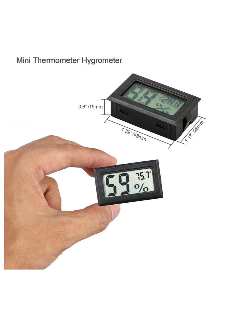 Veanic 4-Pack Mini Digital Temperature Humidity Meters Gauge Indoor Thermometer Hygrometer LCD Display Fahrenheit (℉) for Reptile Tank,Jars,Guitar Case,Greenhouse, Garden, Cellar, Fridge, Closet - Image 2