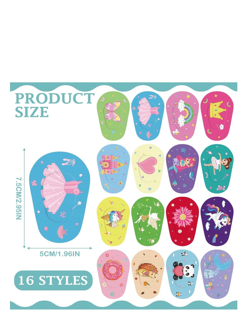 Y&D - Adhesive Eye Patches 64 Pcs Kids Girls Patches Toddler Bulk Patch Fabric Breathable Fun Cute Designs Cotton Bandages For Light Blocking 16 Styles - Image 1