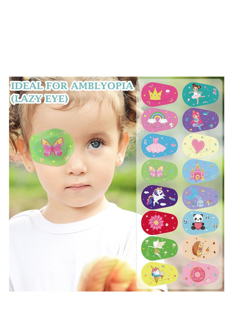 Y&D - Adhesive Eye Patches 64 Pcs Kids Girls Patches Toddler Bulk Patch Fabric Breathable Fun Cute Designs Cotton Bandages For Light Blocking 16 Styles - Image 1