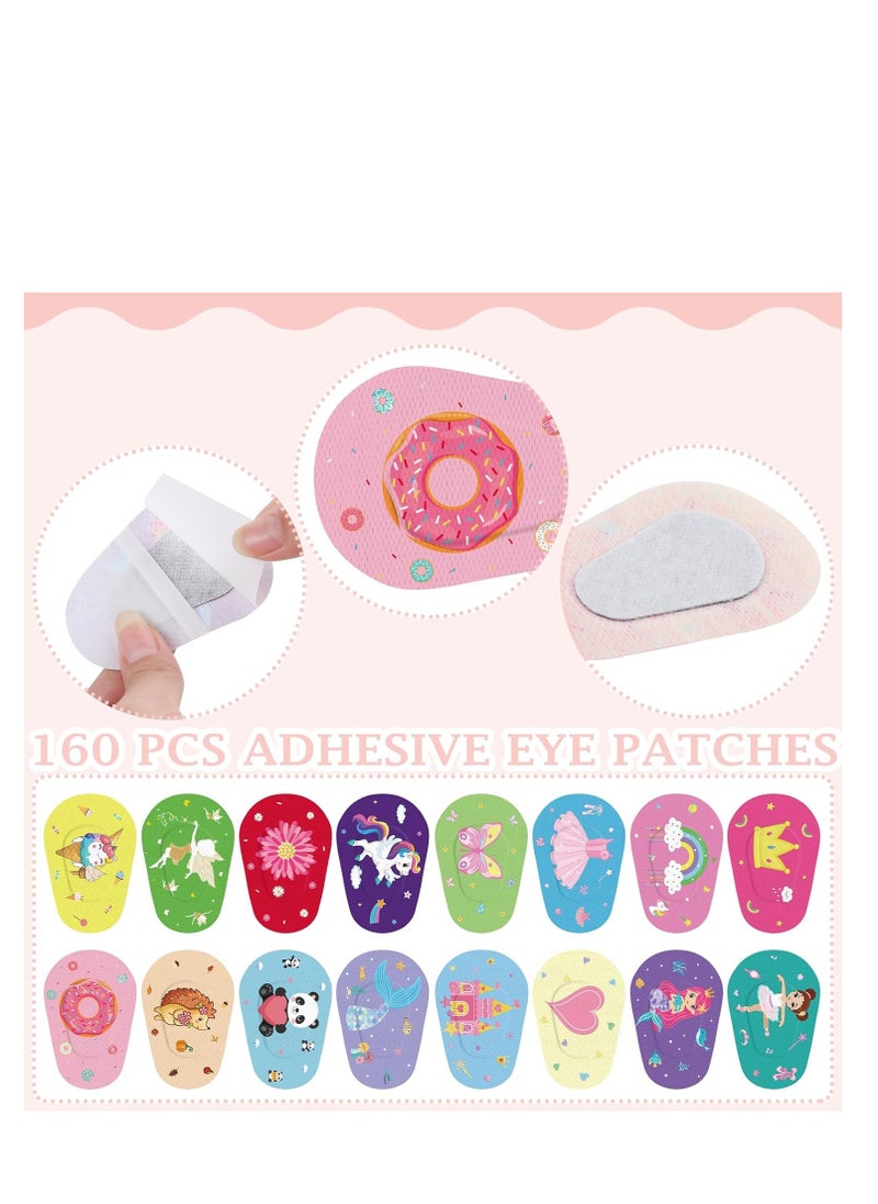 Y&D - Adhesive Eye Patches 64 Pcs Kids Girls Patches Toddler Bulk Patch Fabric Breathable Fun Cute Designs Cotton Bandages For Light Blocking 16 Styles - Image 1