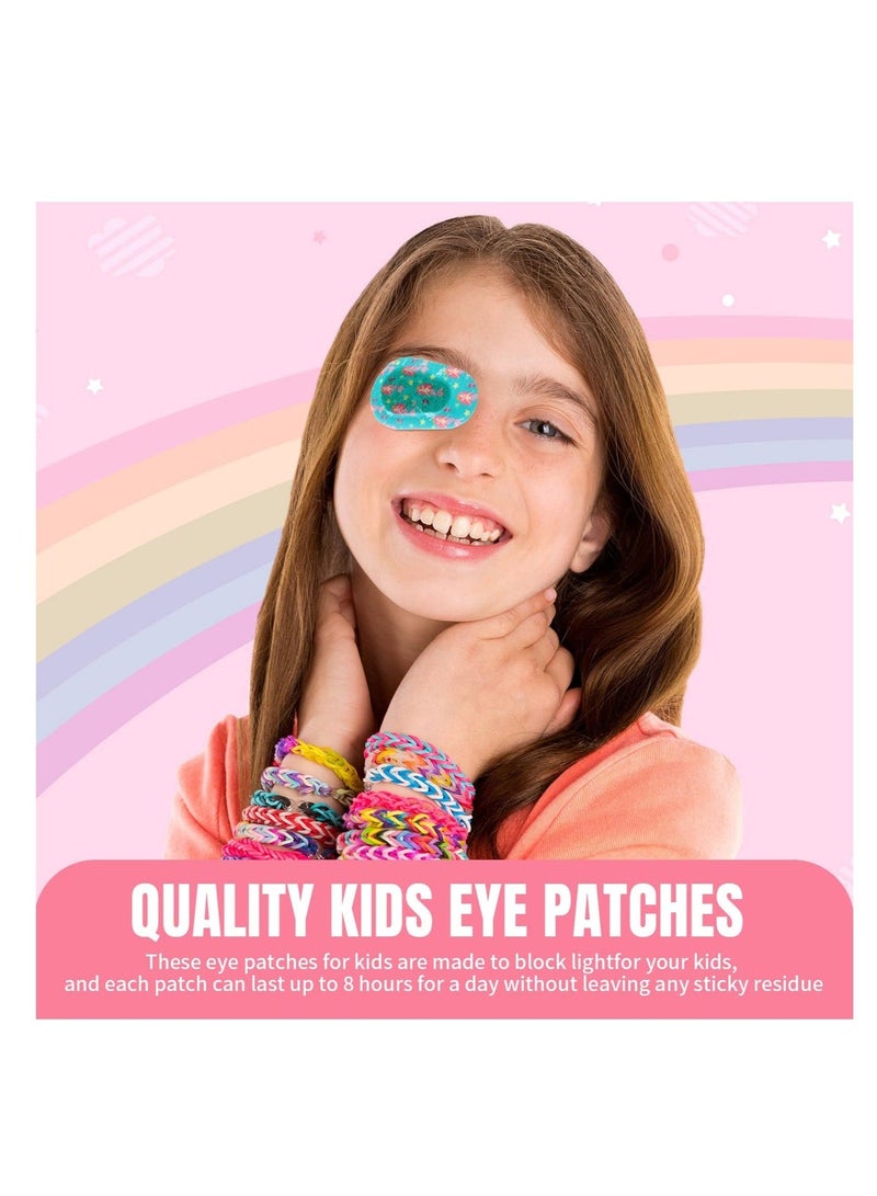 Bluejw Adhesive Eye Patches 64 Pcs Kids Girls Patches Toddler Bulk Patch Fabric Breathable Fun Cute Designs Cotton Bandages For Light Blocking 16 Styles - Image 3