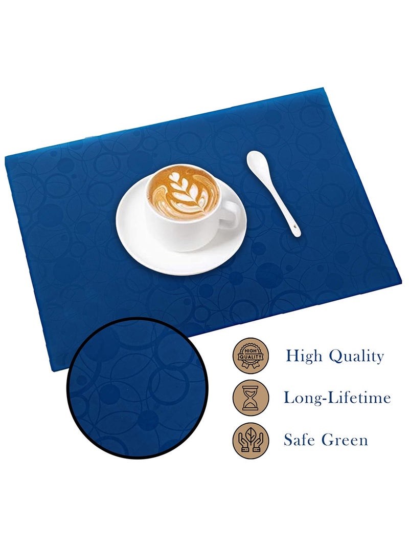 Kuber Industries Circle Print Fridge Mat|Waterproof Mat for Refrigerator|Easily Washable|Idol for Kichen, Cabinet, Table top|Set of 4|Blue - Image 3