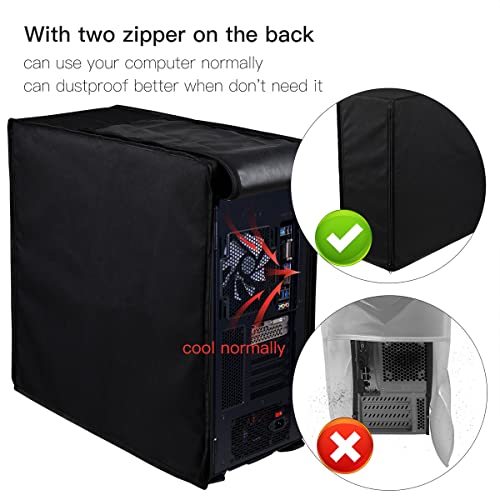 CASEDAO Computer CPU Dust Covers PC Dust Protection,Waterproof Scratch Resistant Host Computer Case for Most Computer(8.5W x 18.5H x 19.7D inch) - Image 3