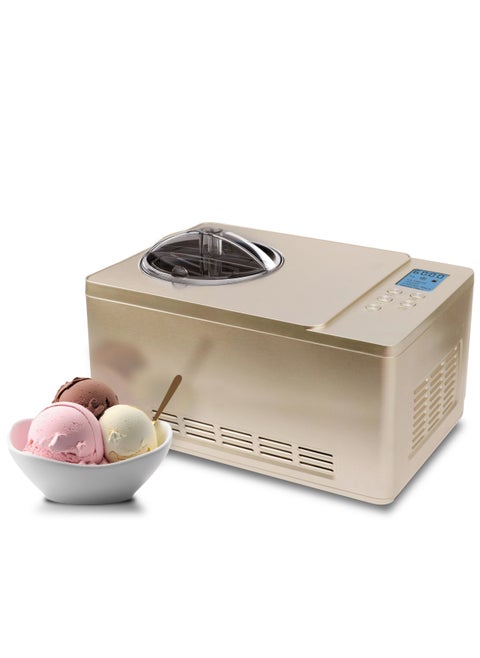 Whynter Ice Cream Maker Machine  Yogurt Automatic 2 Qt with Builtin Compressor LCD Digital Display  Timer No PreFreezing ICM220CGY Champagne Gold