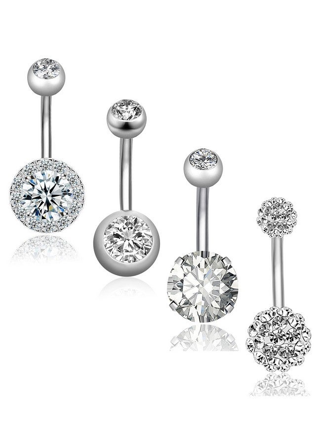 REVOLIA 14G Stainless Steel Belly Button Rings For Women Girls Navel Rings Cz Body Piercing - Image 1