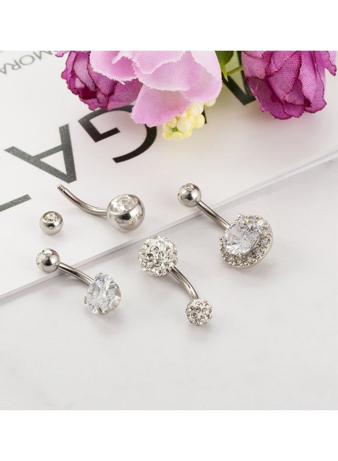 REVOLIA 14G Stainless Steel Belly Button Rings For Women Girls Navel Rings Cz Body Piercing - Image 4