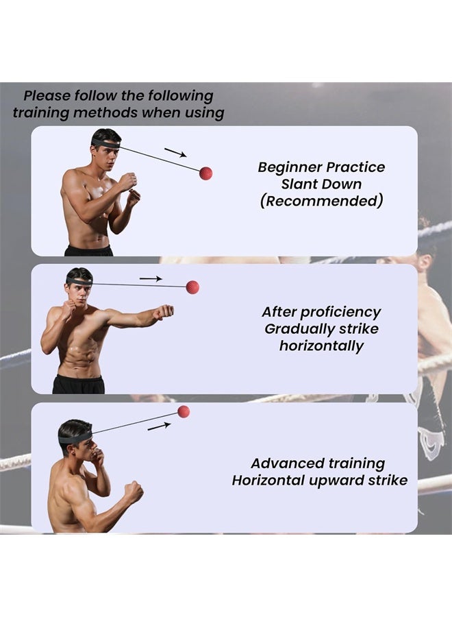 HOMESTAR Boxing Reflex Ball, Fight Ball, Reflex Boxing Equipment, Punching Ball, 3 Difficulty Level Boxing Ball with Headband for Improving Speed Reactions and Hand Eye Coordination - Image 4