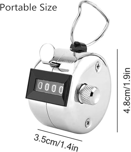 TESEAS Metal Hand Tally Counter Clicker Counter, 2Pack Handheld Pitch Counter Mechanical 4-Digit Number Click Counter, One Hand Clicker Digital Counting for Coaching Knitting People Lap Fishing Golf&Row - Image 5