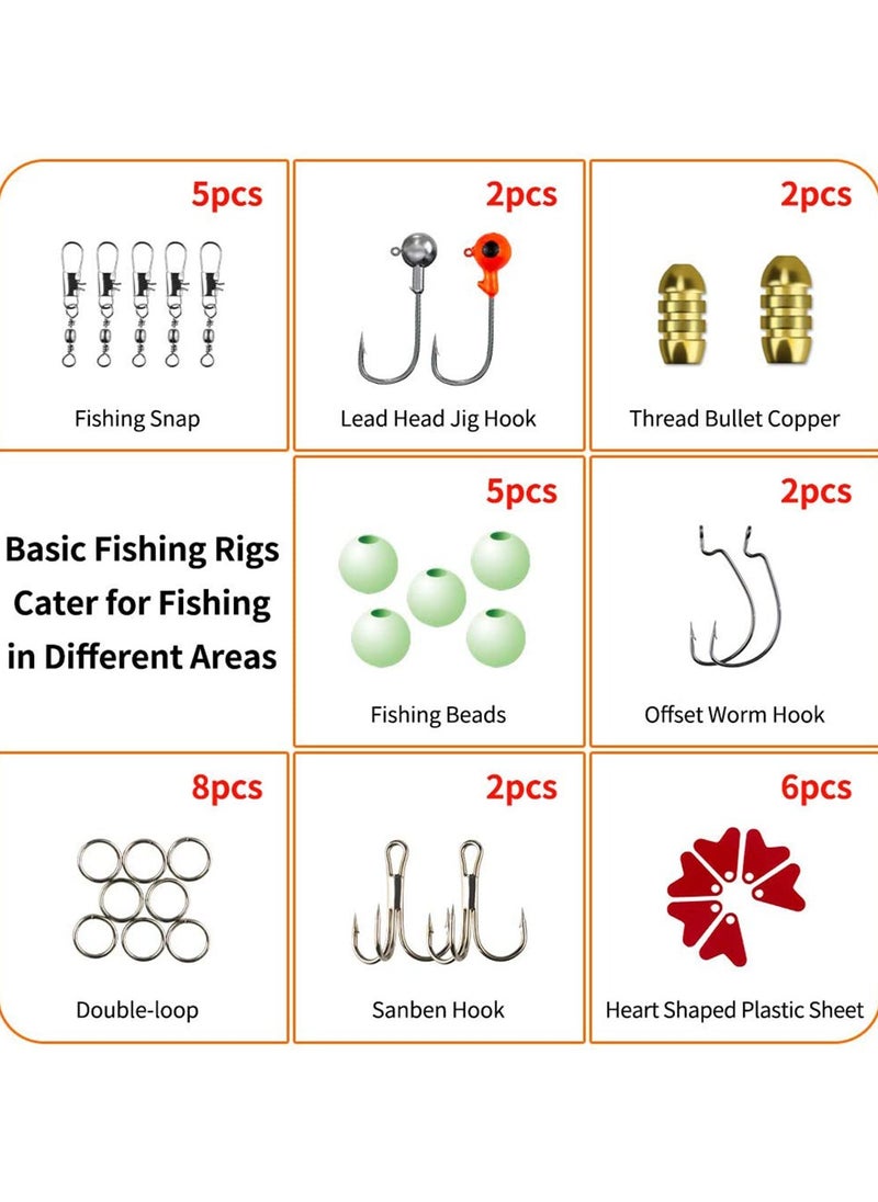 SYOSI - Fishing Accessories KASTWAVE 78 Pcs for Freshwater Bait Tackle Kit for Bass Trout Salmon Fishing Accessories Tackle Box Including Spoon Lures Soft Plastic Worms Crankbait Jigs Fishing Hooks - Image 1