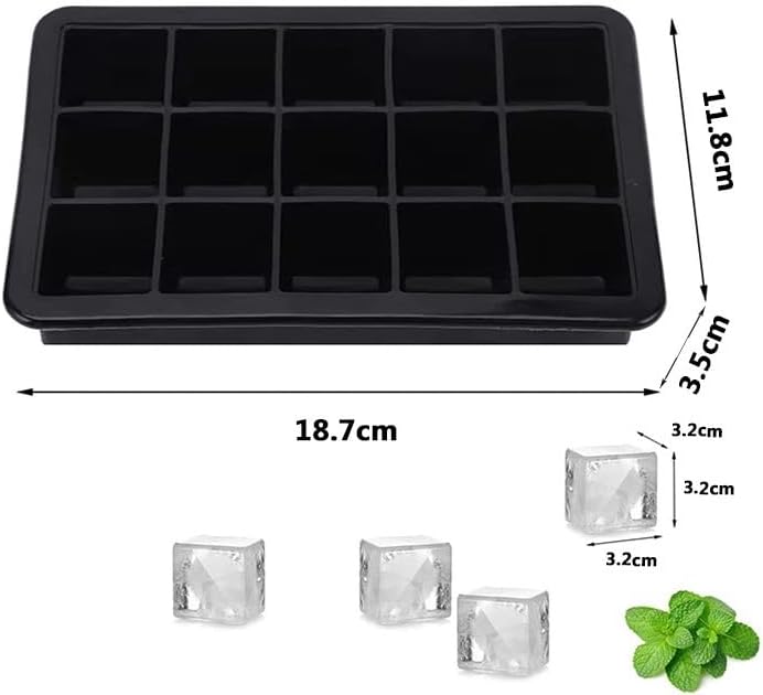 Silicone Ice Cube Tray with 15 Grids - Reusable Square Molds for Drinks, Water, Juice, Jelly (Pink) - Image 5