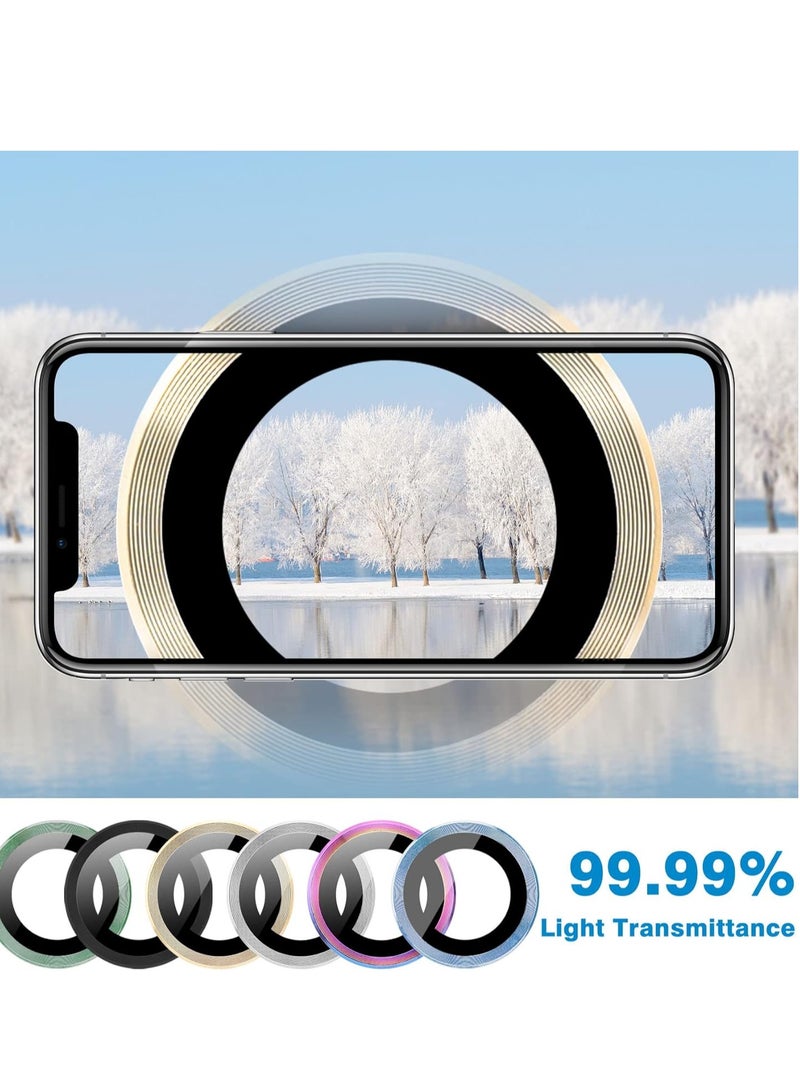 ايونلاين واقي عدسة الكاميرا لموبايل ايفون 15 برو 6.3 انش وايفون ماكس 6.9 غطاء حلقي من الزجاج المقوى بتغطية كاملة بدرجة صلابة 9 لوحة معدنية غير لامعة مناسب للجراب عبوة واحدة اسود - Image 5