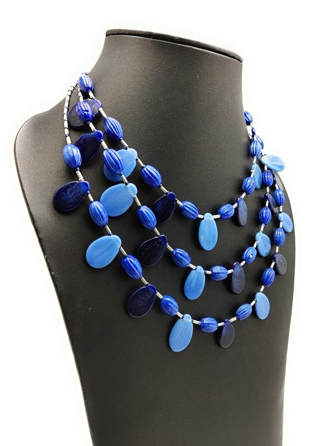 دي سي أيه قلادة نسائية من الزجاج الأزرق والأكريليك من دي سي إيه، رقم 4432 - Image 3