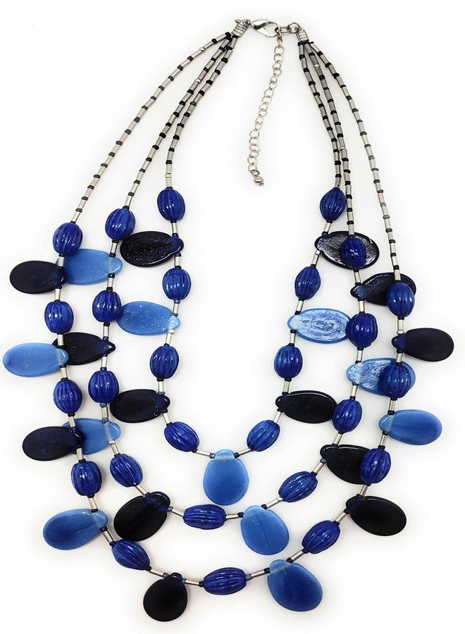 دي سي أيه قلادة نسائية من الزجاج الأزرق والأكريليك من دي سي إيه، رقم 4432 - Image 4